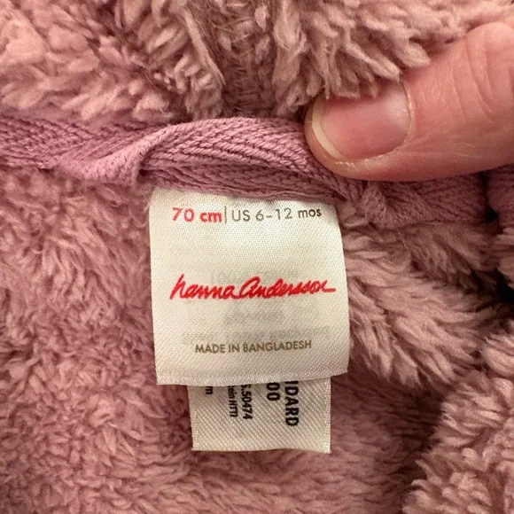Hanna Andersson pink bunting suit romper fleece 6-12m Carter’s waffle jacket 9m - Picture 7 of 12
